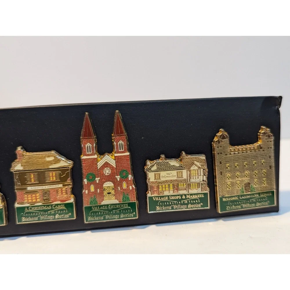 Dept 56 Dickens' Village Series‎ 20th Anniversary History Pins Enamel